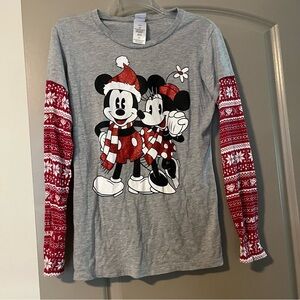 Mickey and Minnie Holiday pajama top